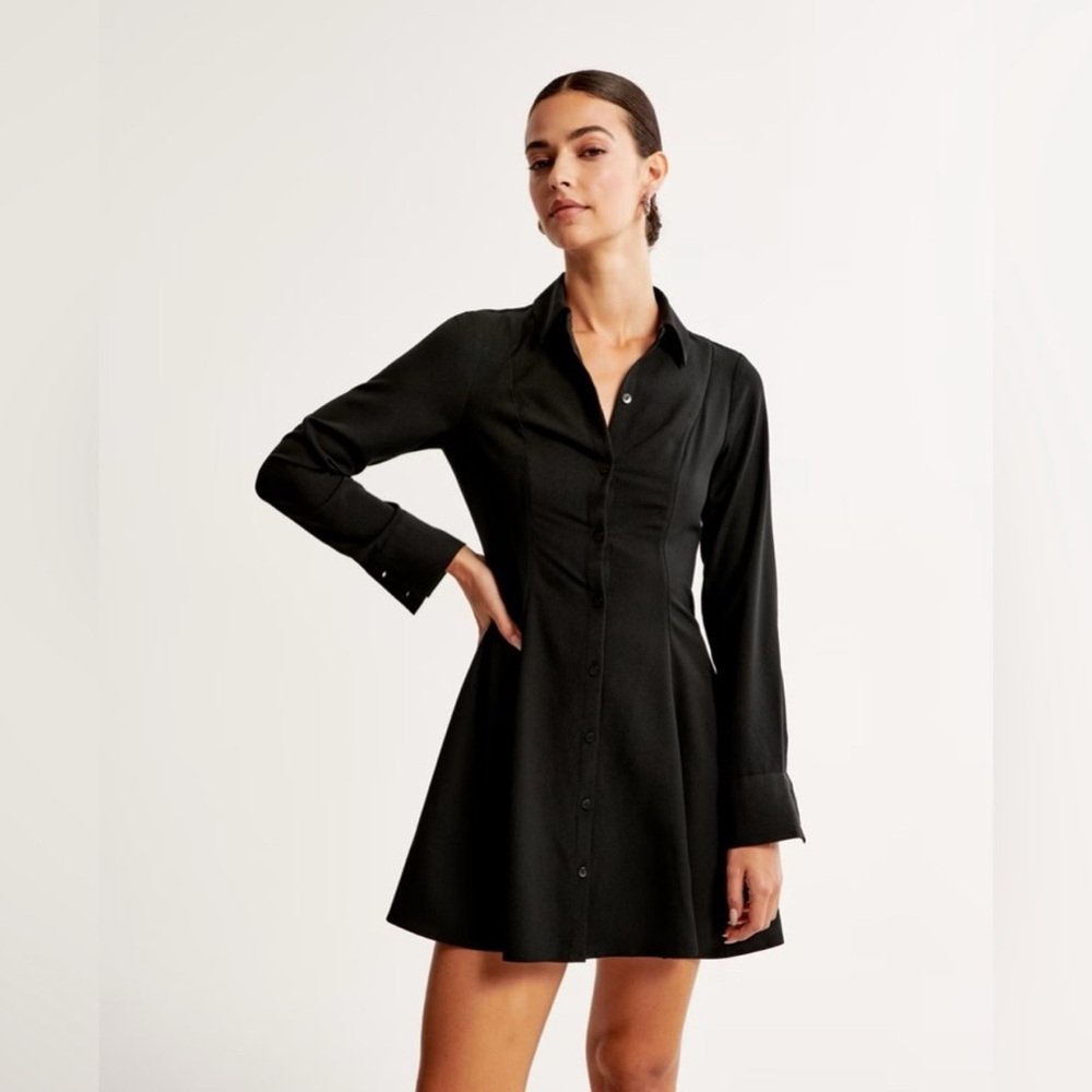 Abercrombie & Fitch Elegant Black Long Sleeve Dress